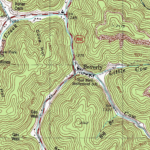 Topographic Map of Cow Fork, KY