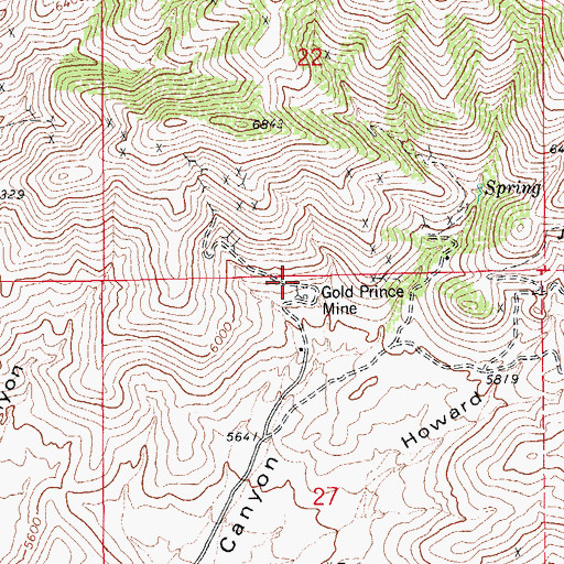 Topographic Map of Gold Prince Mine, AZ