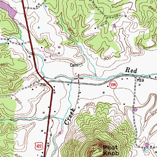 Topographic Map of Cowbell Creek, KY
