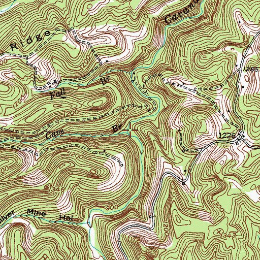 Topographic Map of Cox Cave Branch, KY