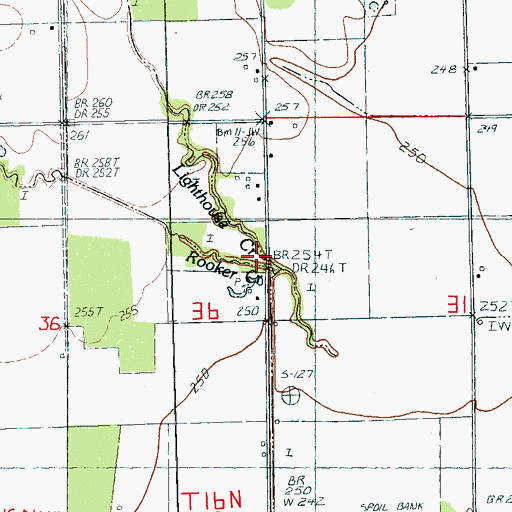 Topographic Map of Lighthouse Creek, AR