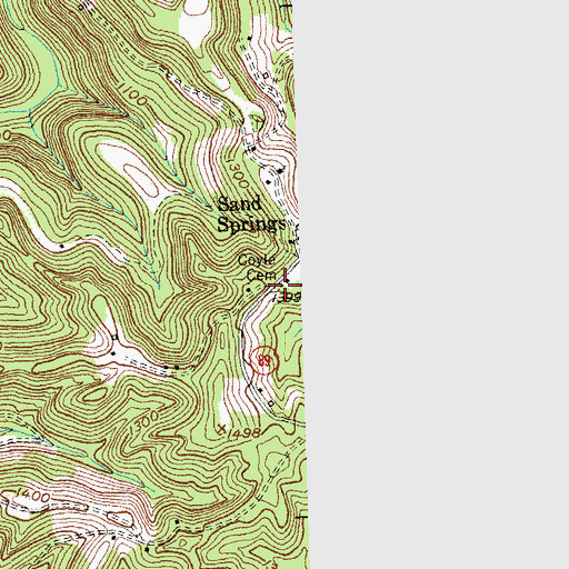Topographic Map of Coyle Cemetery, KY