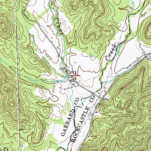 Topographic Map of Crane Branch, KY