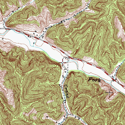 Topographic Map of Crane Fork, KY
