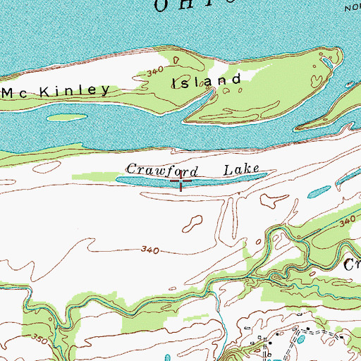 Topographic Map of Crawford Lake, KY