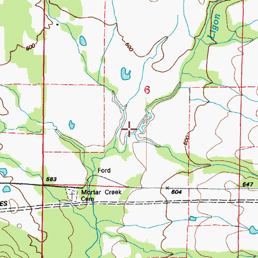 Topographic Map of Ligon Creek, AR