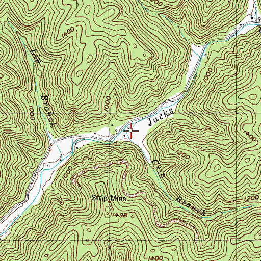 Topographic Map of Crib Branch, KY
