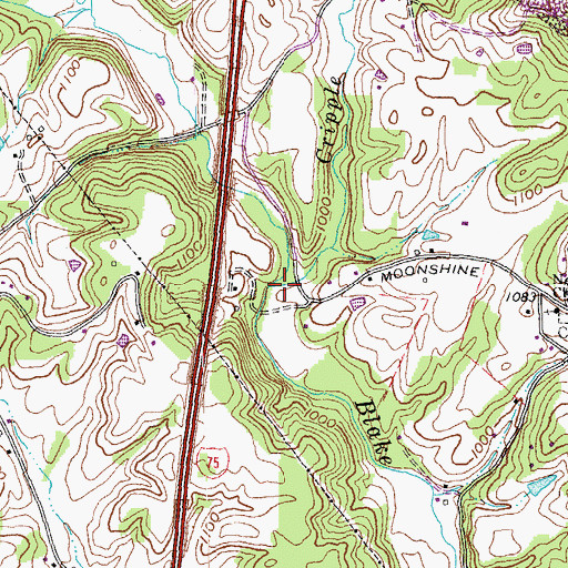 Topographic Map of Cripple Creek, KY