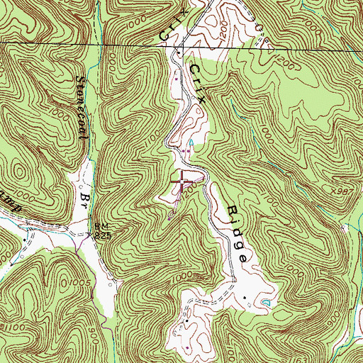 Topographic Map of Crix Ridge, KY