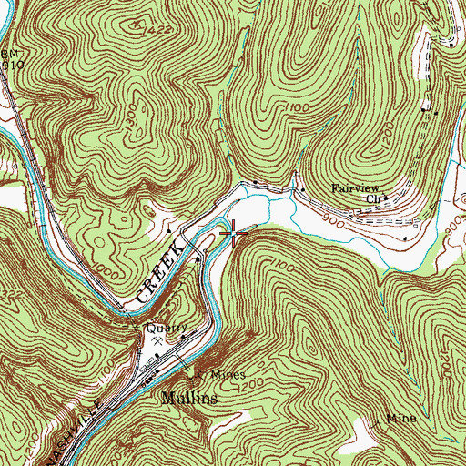 Topographic Map of Crooked Creek, KY