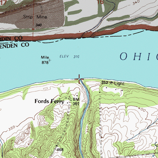 Topographic Map of Crooked Creek, KY
