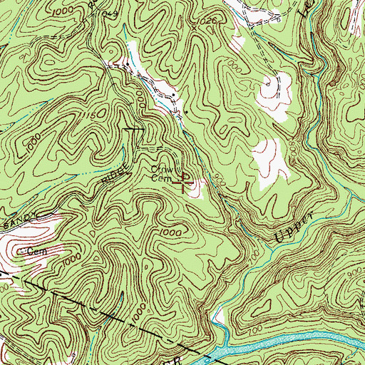 Topographic Map of Crow Cemetery, KY