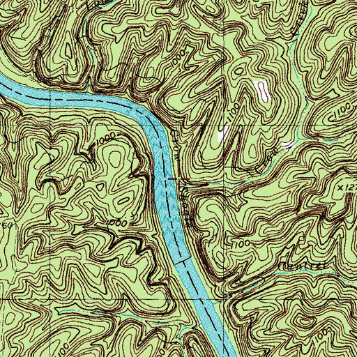 Topographic Map of Crow Creek, KY