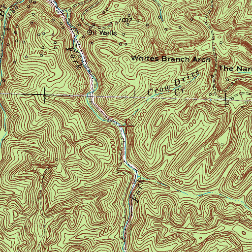 Topographic Map of Crow Drive Creek, KY