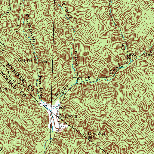 Topographic Map of Crowe Hollow, KY
