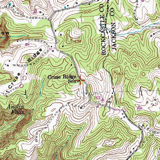 Topographic Map of Cruse Ridge School, KY