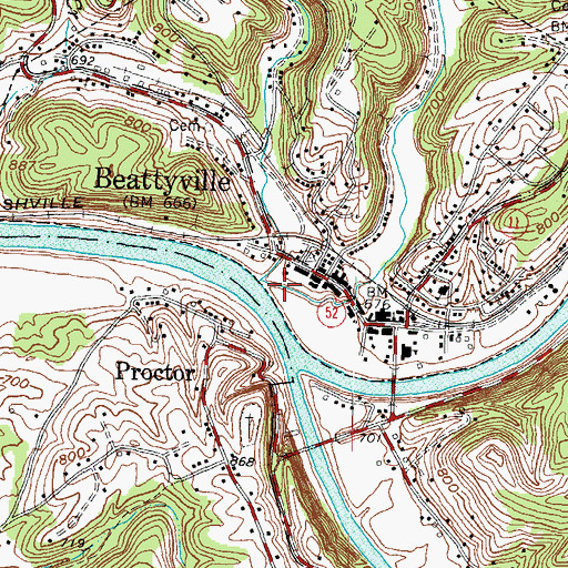 Topographic Map of Crystal Creek, KY