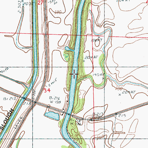 Topographic Map of Lindley Slough, AR