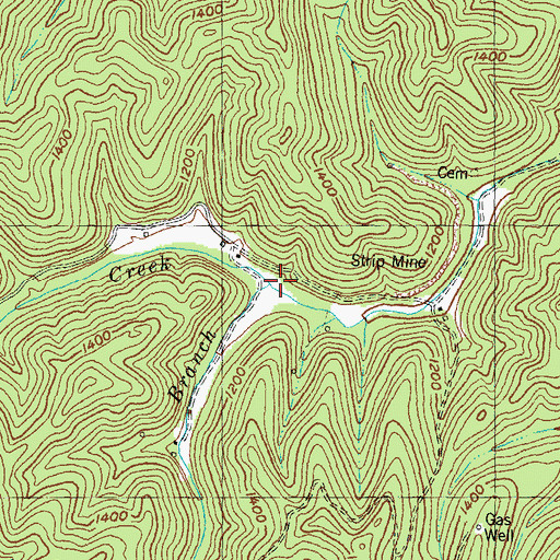 Topographic Map of Cucumber Branch, KY