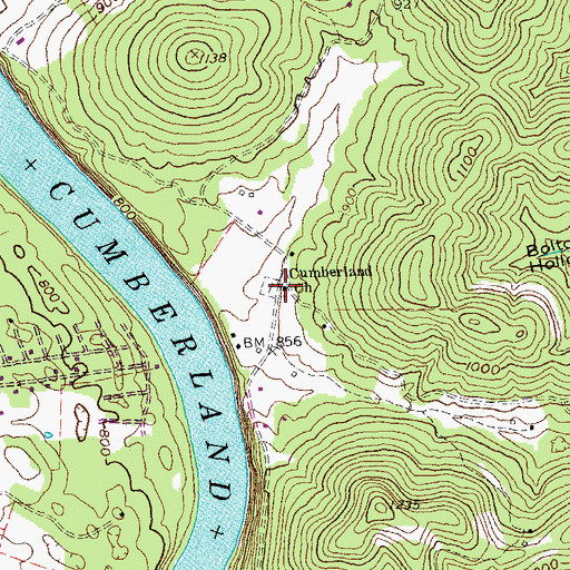 Topographic Map of Cumberland Church, KY