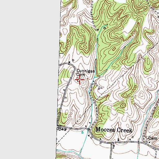 Topographic Map of Cunnigan Cemetery, KY