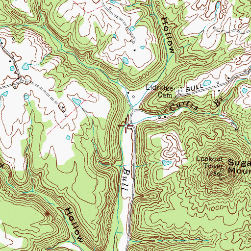 Topographic Map of Curtis Branch, KY