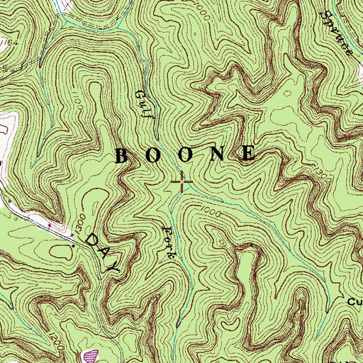 Topographic Map of Cutoff Branch, KY