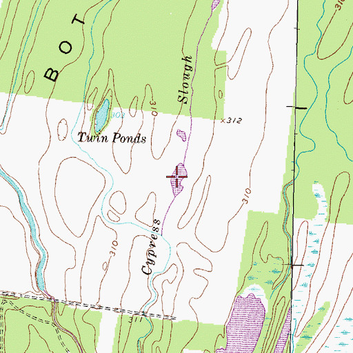 Topographic Map of Cypress Slough, KY