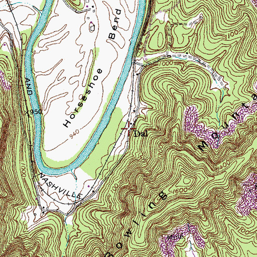 Topographic Map of Dal, KY