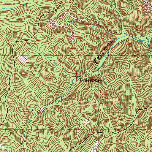 Topographic Map of Dalesburg, KY