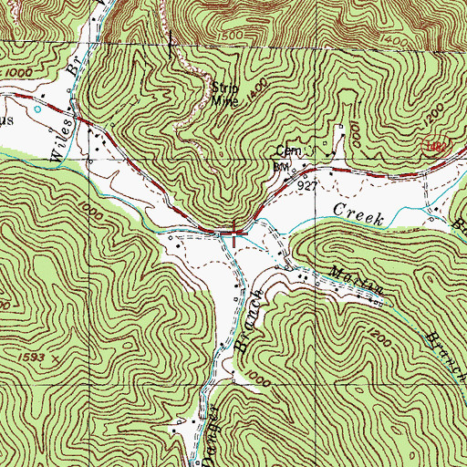 Topographic Map of Danger Branch, KY