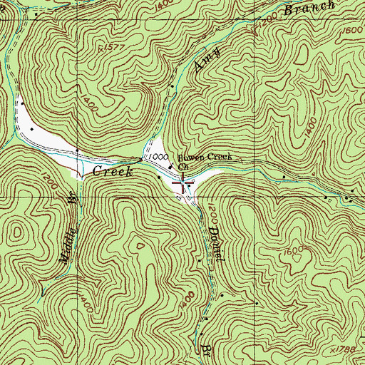 Topographic Map of Daniel Branch, KY