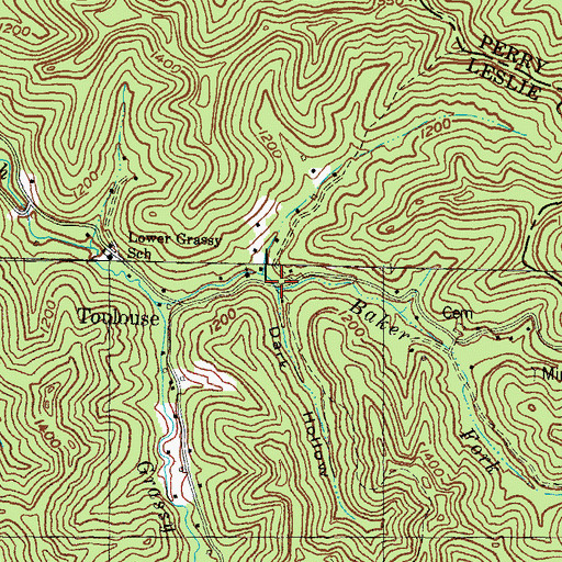 Topographic Map of Dark Hollow, KY