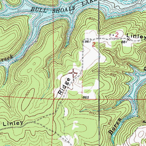 Topographic Map of Linley Ridge, AR