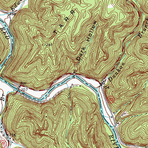 Topographic Map of Dark Hollow, KY