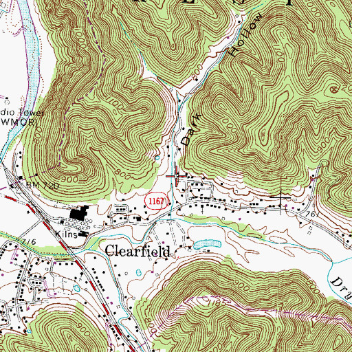 Topographic Map of Dark Hollow, KY