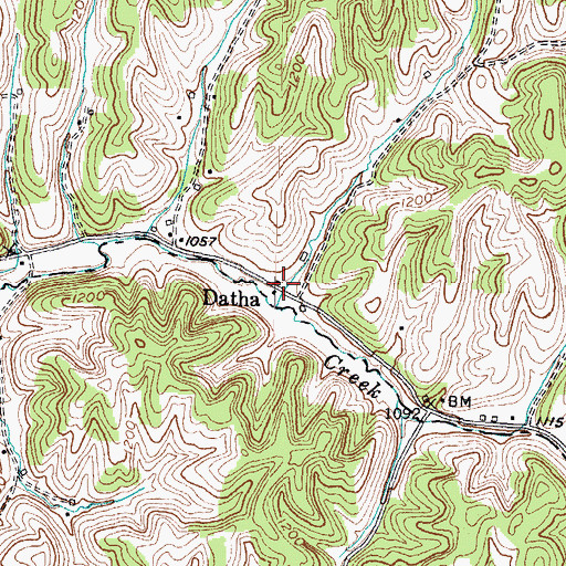 Topographic Map of Datha, KY
