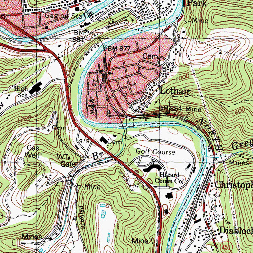 Topographic Map of Davidson Branch, KY