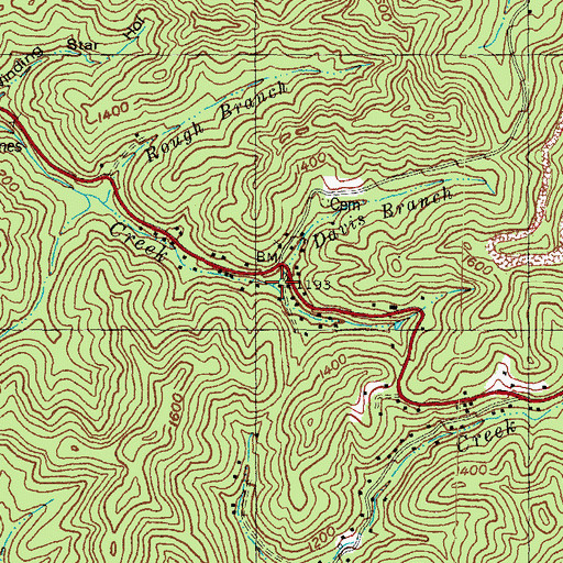 Topographic Map of Davis Branch, KY