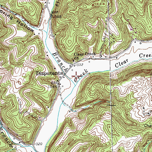 Topographic Map of Davis Branch, KY