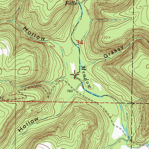 Topographic Map of Linsey Hollow, AR
