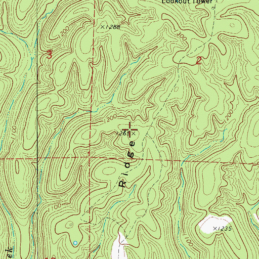 Topographic Map of Linton Ridge, AR