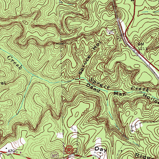Topographic Map of Dead Man Hollow, KY