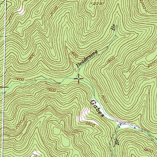 Topographic Map of Deadening Branch, KY