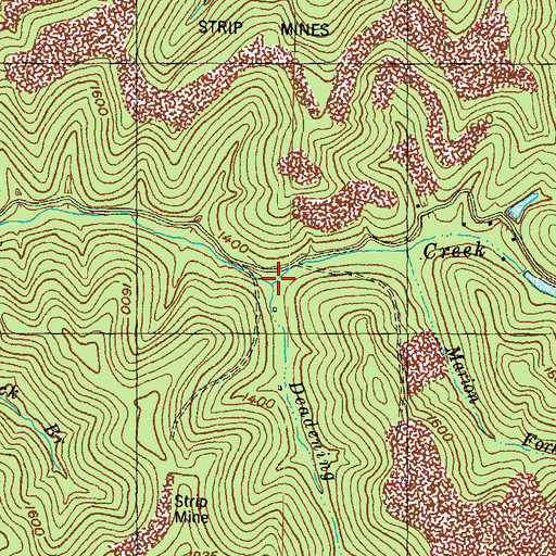 Topographic Map of Deadening Fork, KY