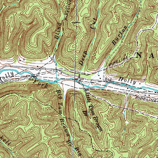 Topographic Map of Deep Cut Branch, KY