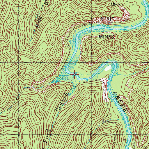Topographic Map of Deep Ford Branch, KY