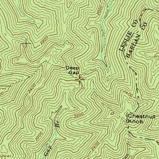 Topographic Map of Deep Gap, KY