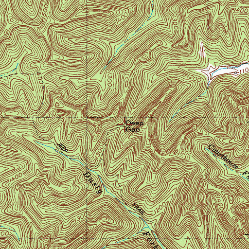 Topographic Map of Deep Gap, KY