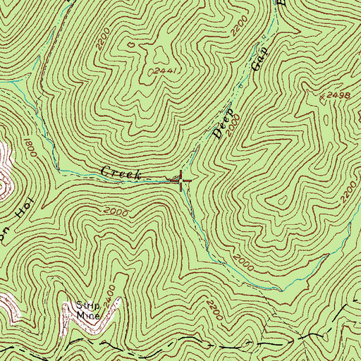 Topographic Map of Deep Gap Branch, KY